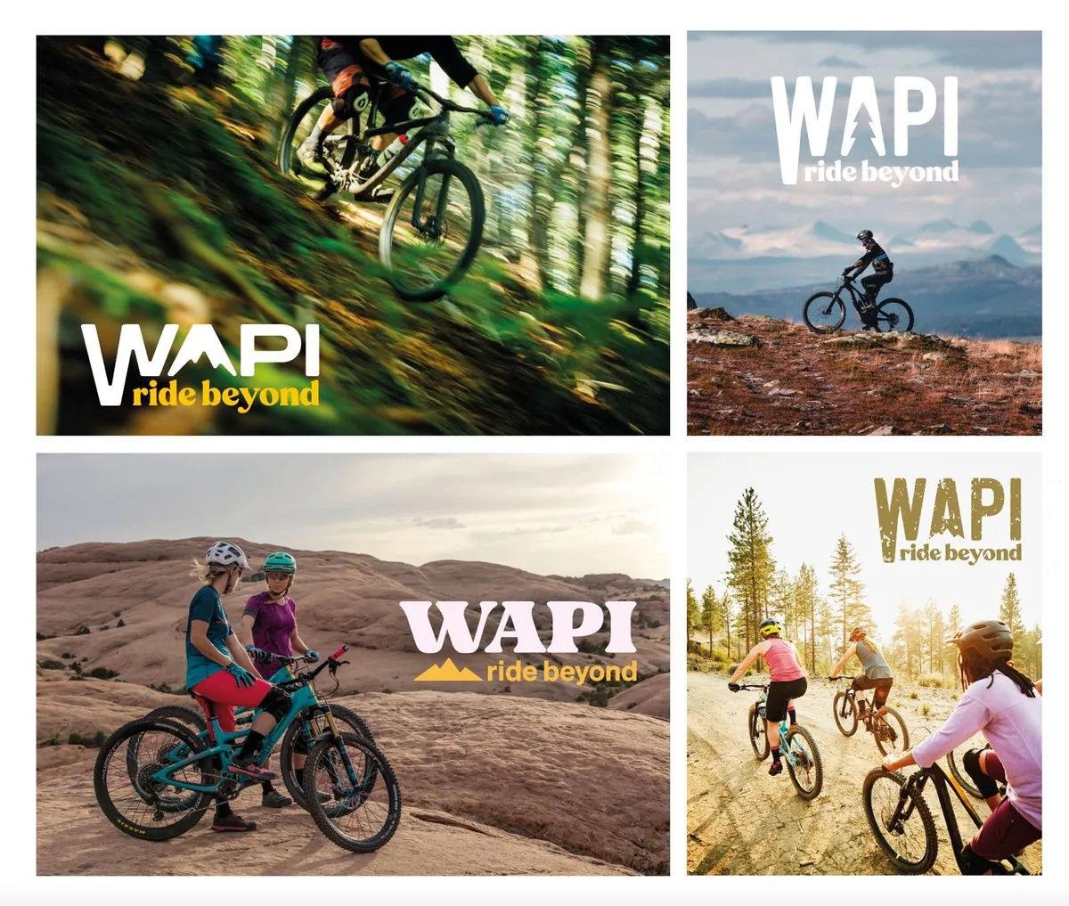Directions de logo WAPI testées sur quatre photos de VTT